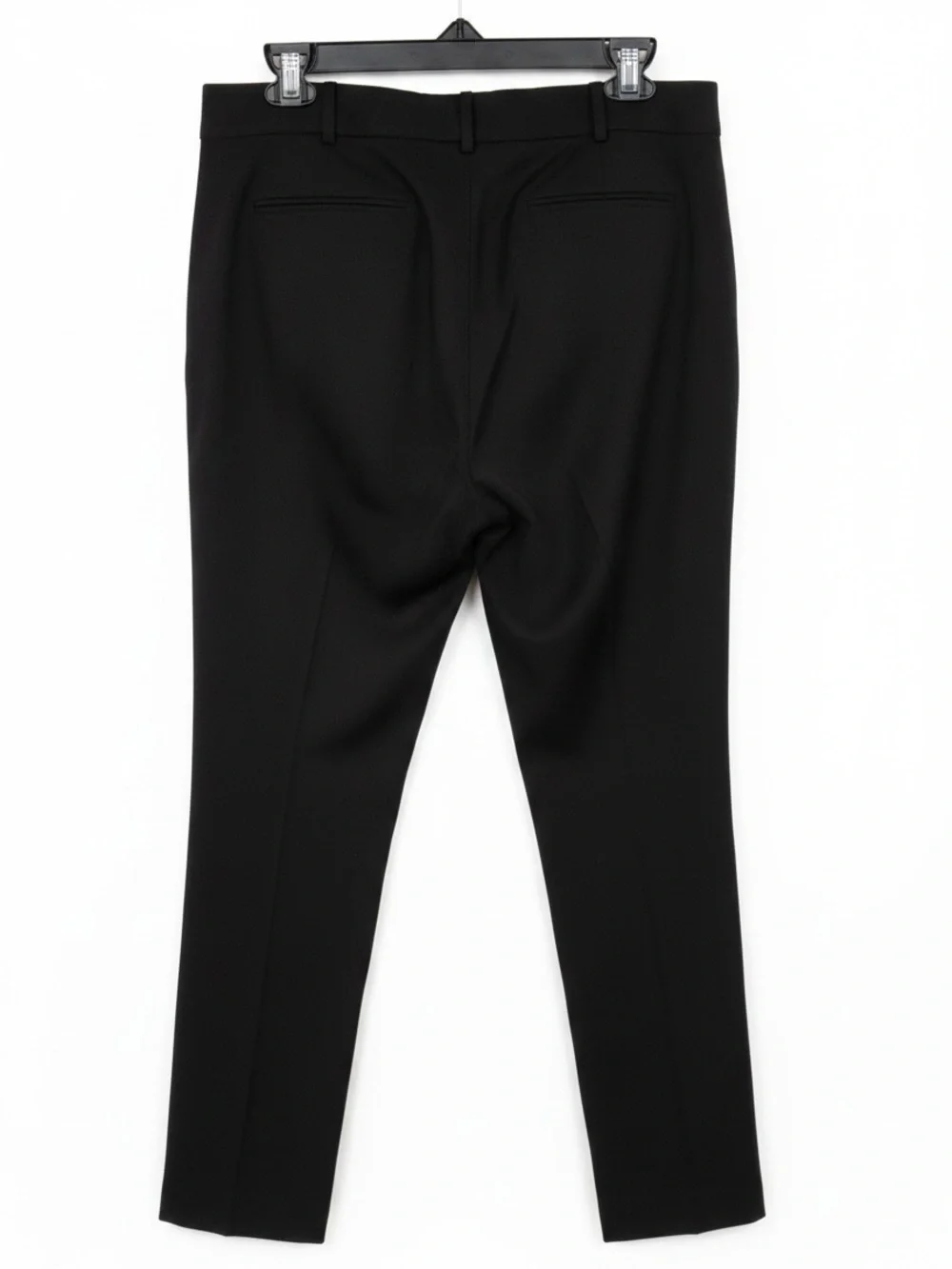Michael Kors Black Ankle Trousers 12 Straight Leg Pintuck Tailored Work Pants